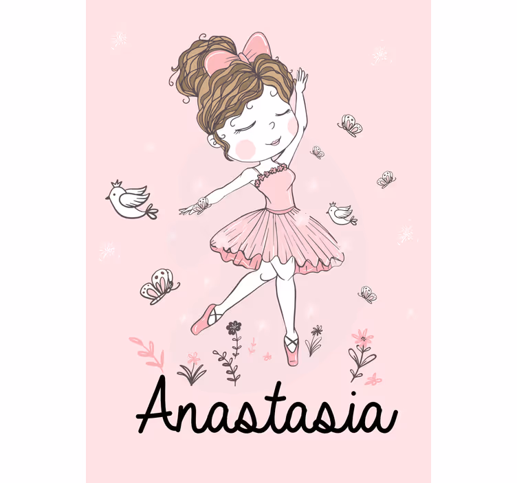 Estor habitación infantil bailarina con nombre - TenVinilo
