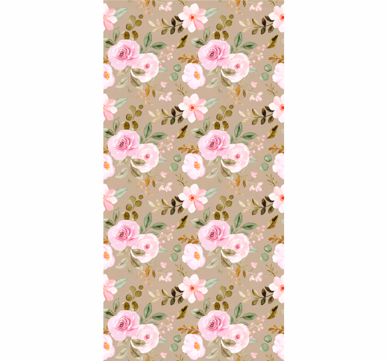 Estor estampado floral patrones florales rosas - TenVinilo