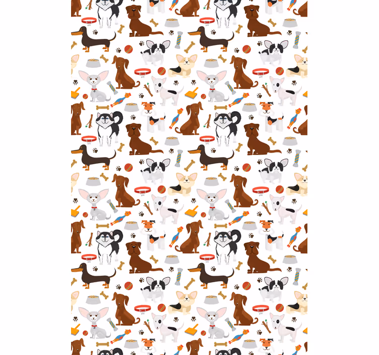 Estor enrollable animales lindos patrones de perros - TenVinilo