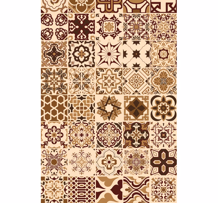 Estor enrollable azulejos geométricos beige - TenVinilo