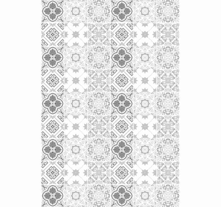 Estor enrollable cocina blanca  ptrón de azulejos - TenVinilo