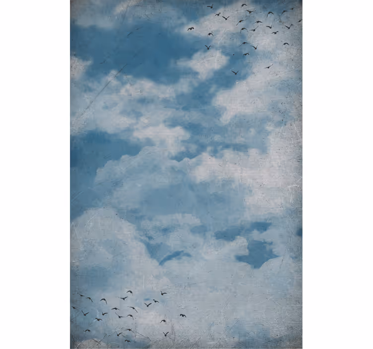 Estor enrollable nubes cielo con pájaros - TenVinilo