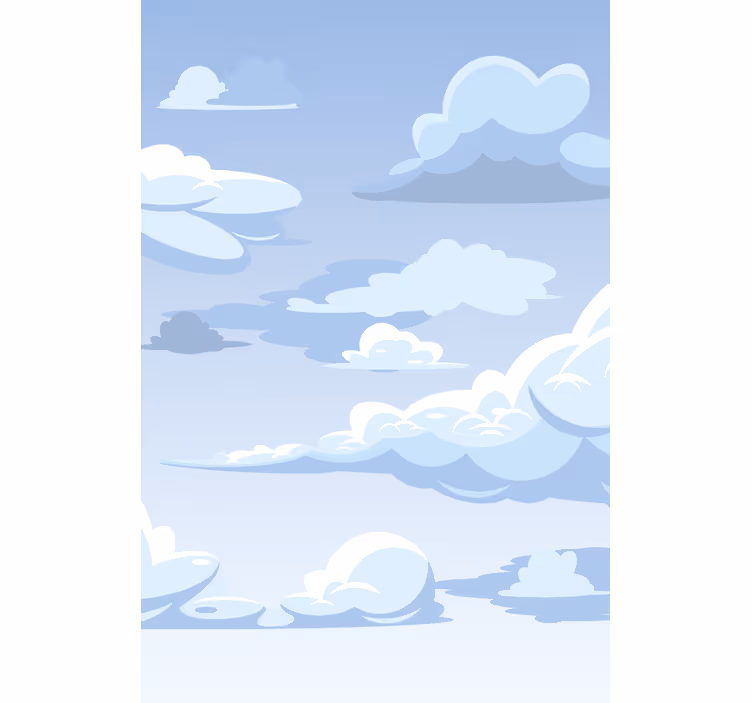Estor enrollable nubes motivo de dibujo azul - TenVinilo