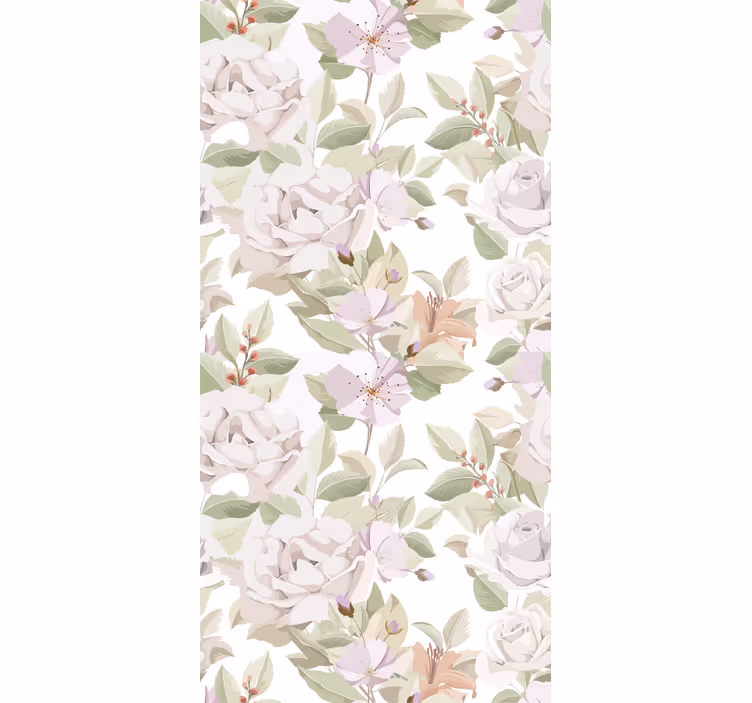 Estor enrollable elegante motivo floral beige - TenVinilo