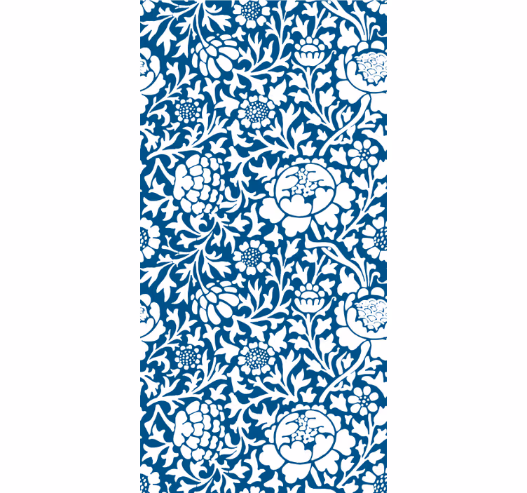 Estor estampado floral patrón vintage azul - TenVinilo