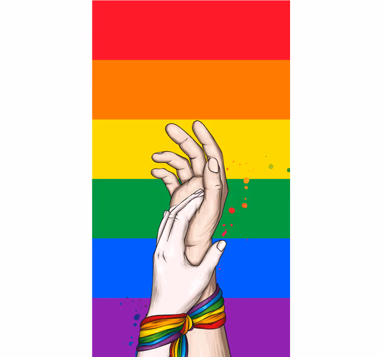 Estor enrollable manos con arcoiris - TenVinilo