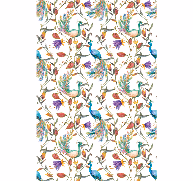 Estores enrollable flores elegante pavo real floral - TenVinilo