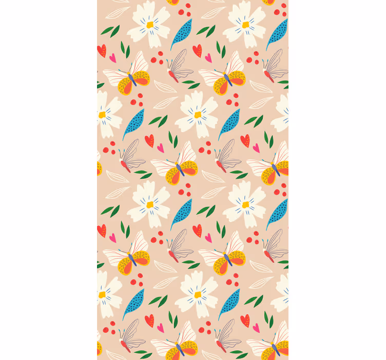 Estor enrollable mariposas estampado floral beige - TenVinilo