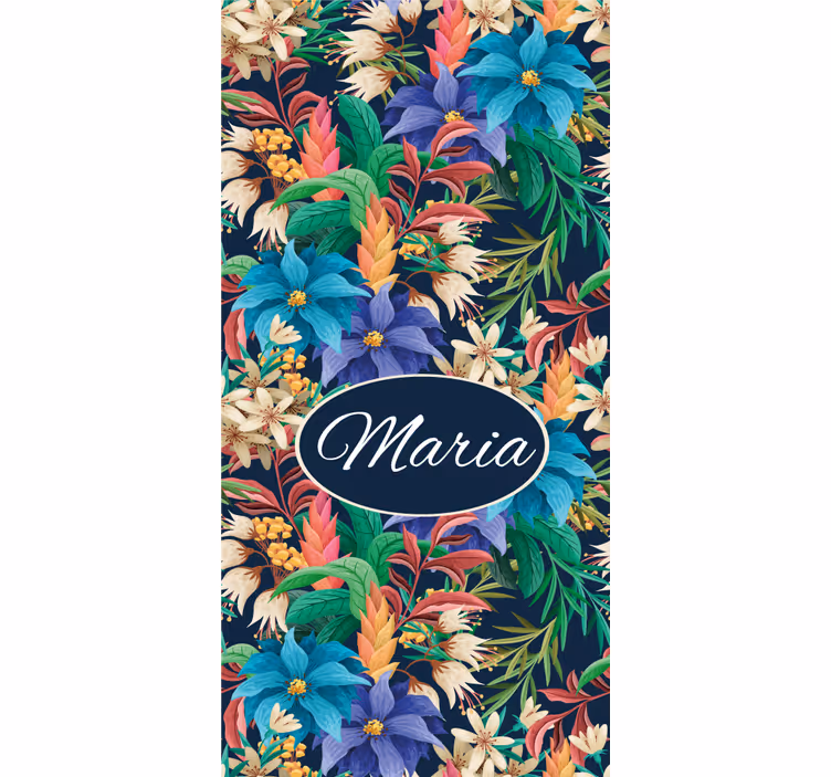 Estores enrollable flores personalización de nombre floral - TenVinilo