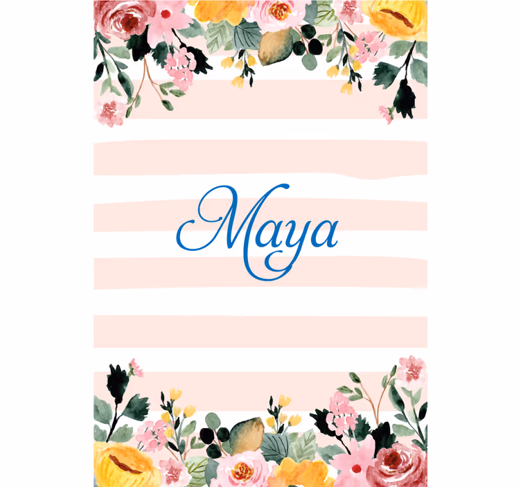 Estor estampado floral motivo a rayas personalizado - TenVinilo