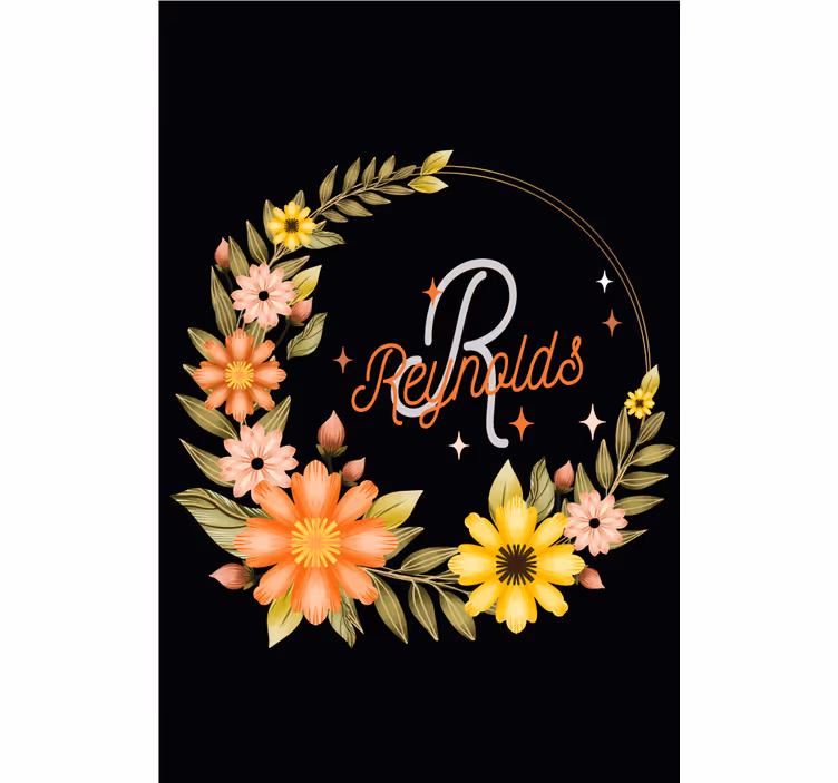 Estores enrollable flores inicial y nombre elegantes - TenVinilo