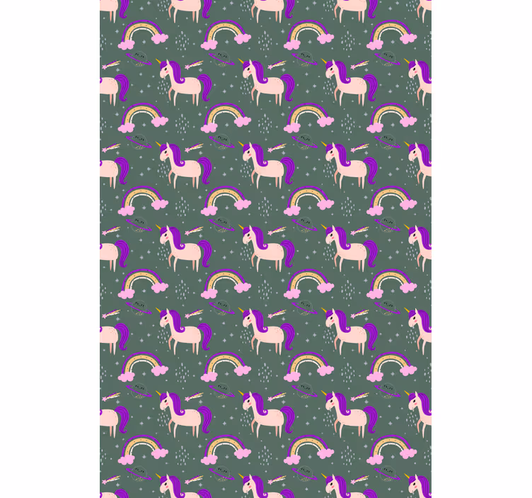 Estor enrollable infantil patrón de unicornio morado - TenVinilo