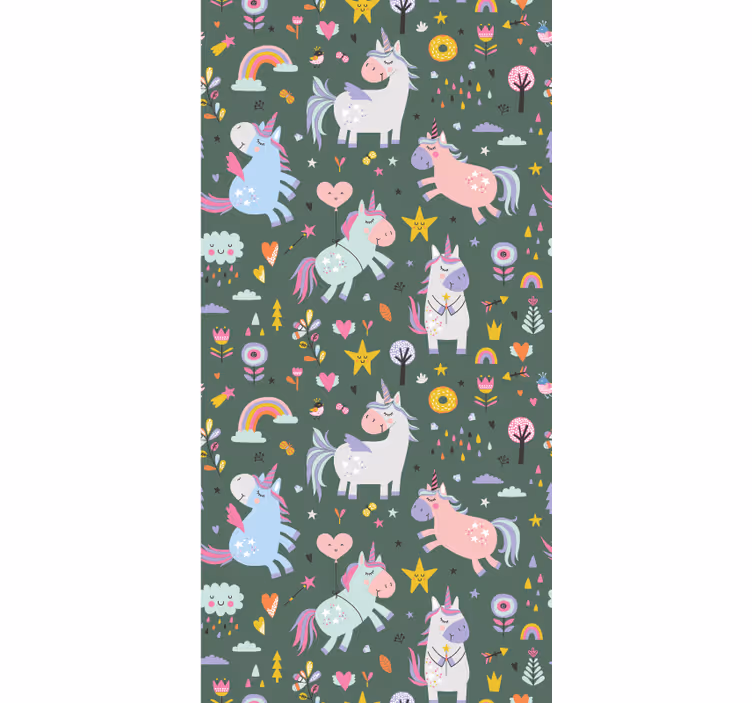 Estor enrollable animales patrones de unicornio de fantasía - TenVinilo