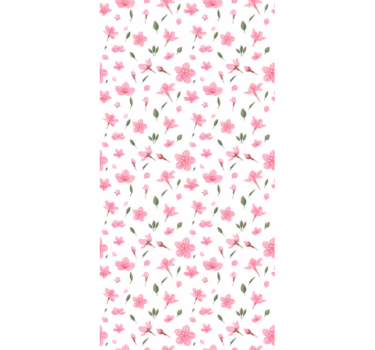 Estor estampado floral delicado patrón rosa - TenVinilo