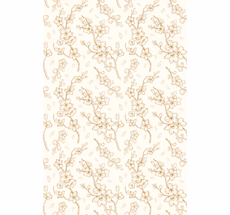 Estor enrollable flores patrón de flores beige sencillo - TenVinilo