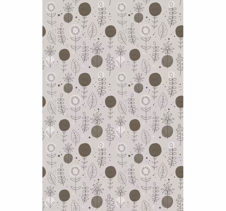 Estor enrollable flores tema elegante gris - TenVinilo