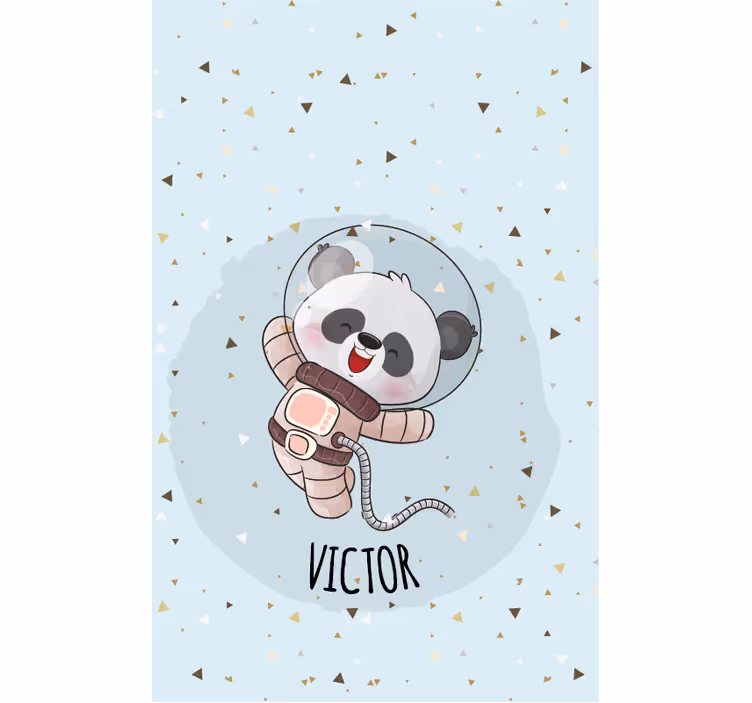 Estor enrollable infantil astronauta panda con nombre - TenVinilo