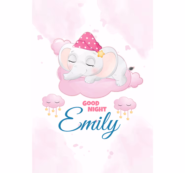 Estor enrollable infantil elefante dormido con nombre - TenVinilo