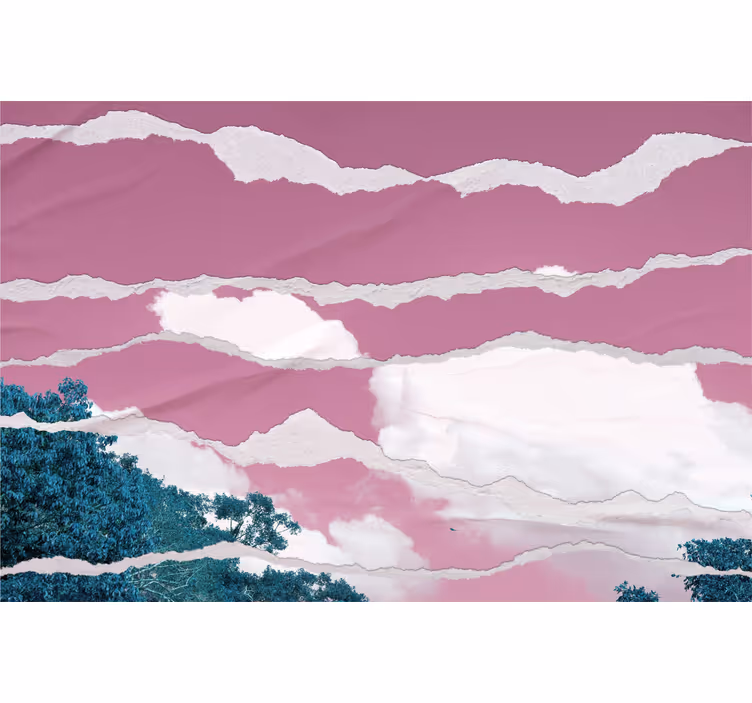 Estor enrollable nubes horizonte rosado nublado - TenVinilo