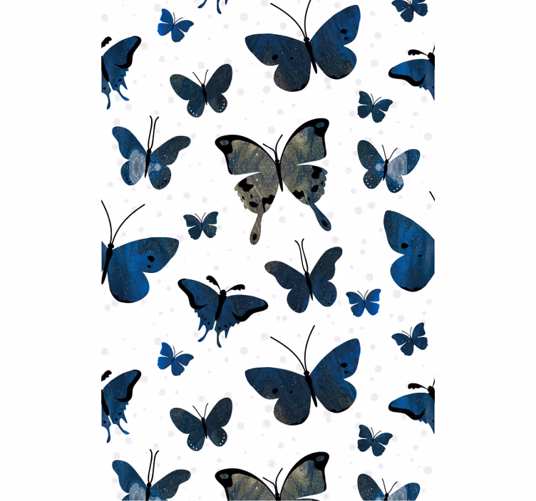Estor enrollable mariposas inspiración azul y beige - TenVinilo