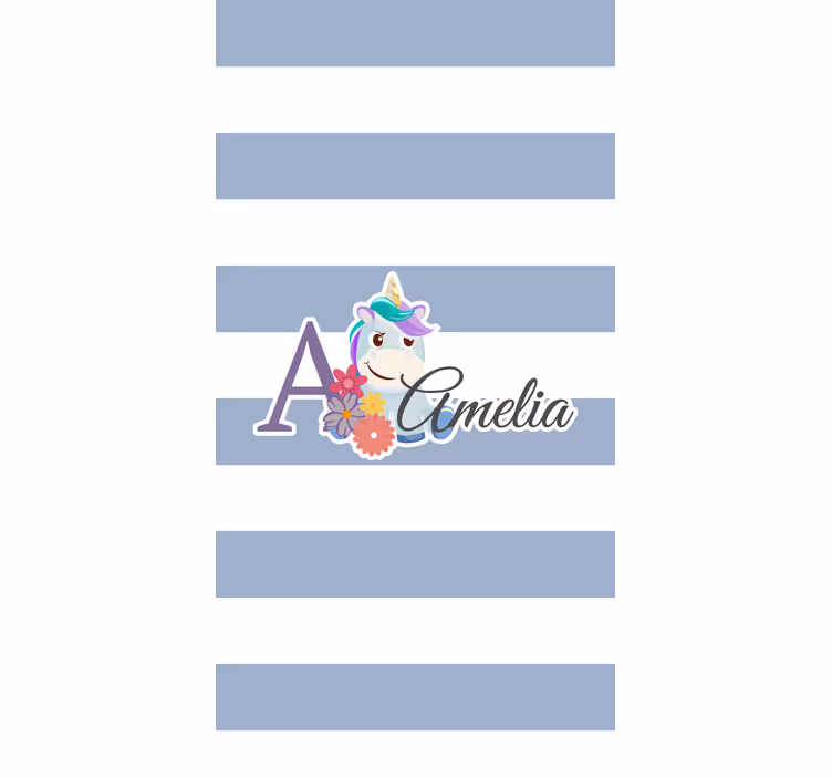 Estor enrollable infantil nombre de unicornio personalizado - TenVinilo