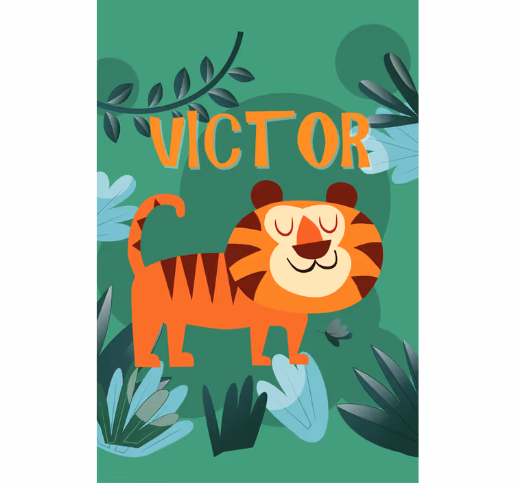 Estor enrollable infantil tigre feliz con nombre - TenVinilo
