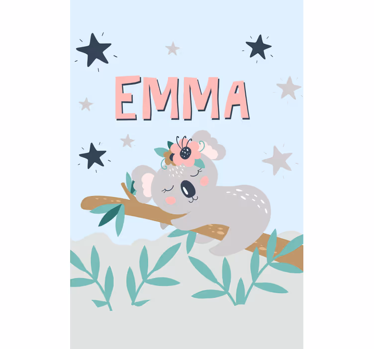 Estor enrollable infantil bebé koala con nombre - TenVinilo
