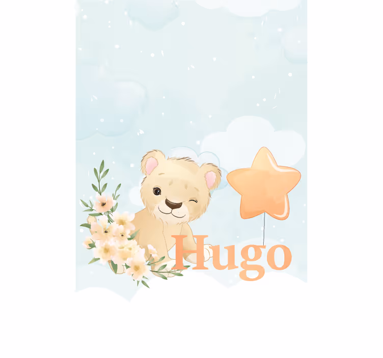Estor enrollable para bebé cachorro de león personalizado - TenVinilo