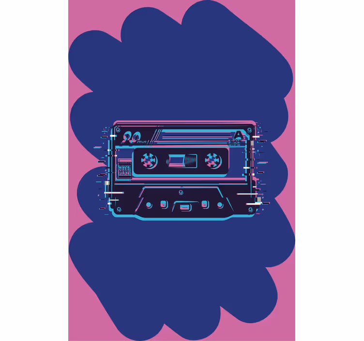 Estor enrollable gamer ilustración de casete retro - TenVinilo