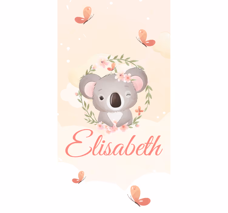 Estor enrollable infantil koala bebé con nombre - TenVinilo