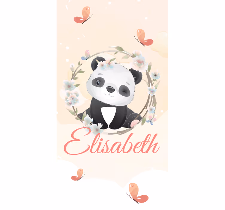 Estor enrollable infantil bebé panda con nombre - TenVinilo