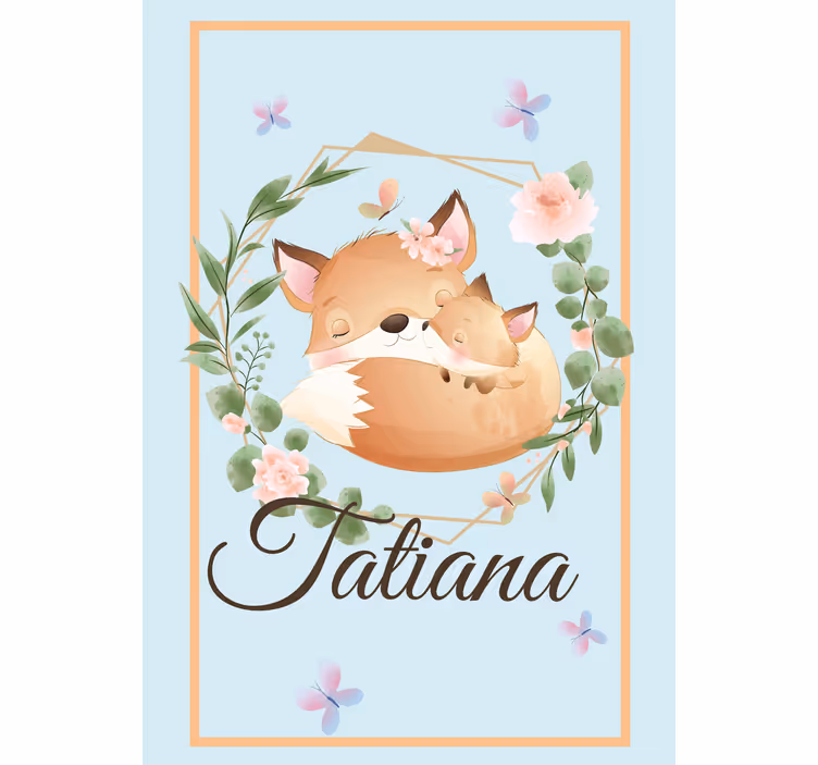 Estor enrollable infantil familia de zorros con nombre - TenVinilo