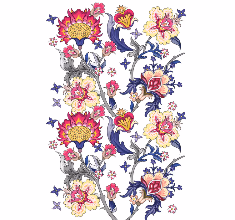 Estor estampado floral arreglo floral vibrante - TenVinilo