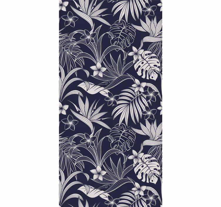 Estores enrollable flores patrón floral tropical oscuro - TenVinilo