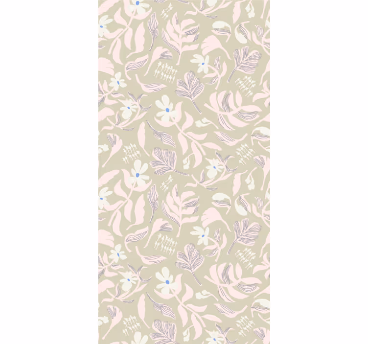 Estor enrollable flores tema de hoja beige - TenVinilo
