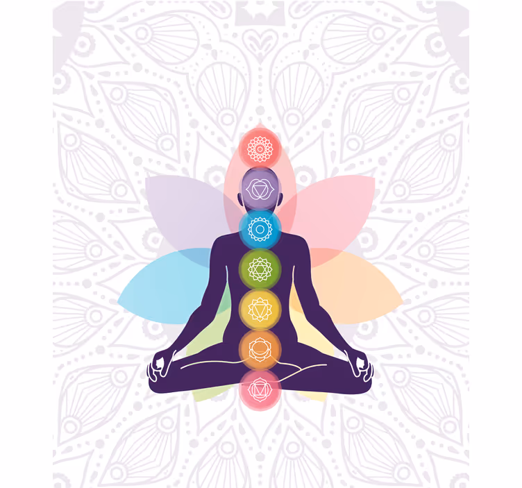 Estor enrollable zen figura meditando con chakras - TenVinilo