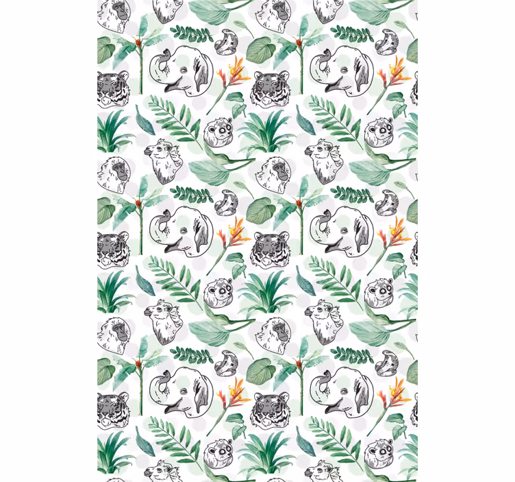 Estor enrollable infantil animales de la selva verde - TenVinilo