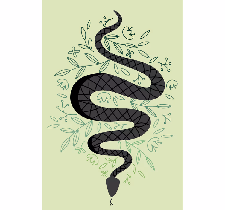 Estor enrollable animales serpiente con hojas - TenVinilo