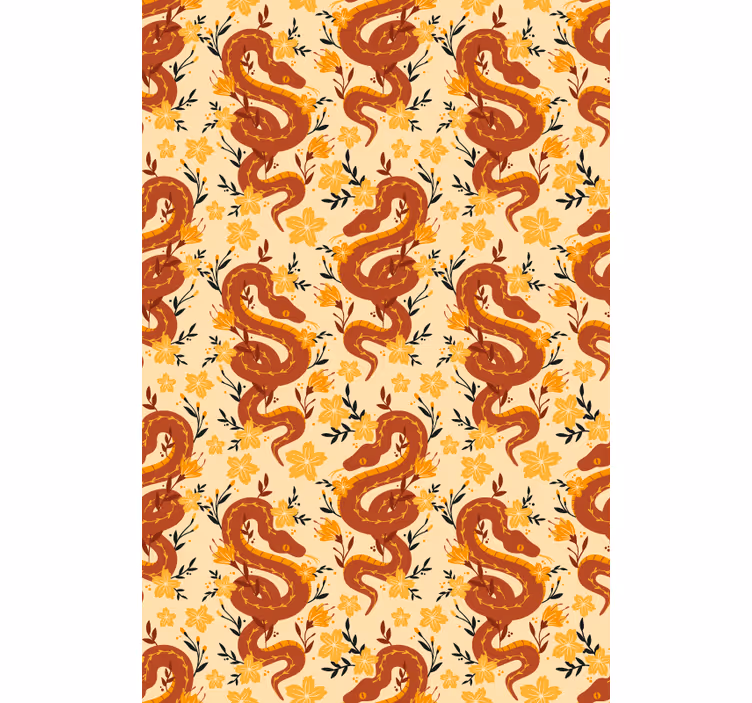 Estor enrollable animales serpiente con flores - TenVinilo