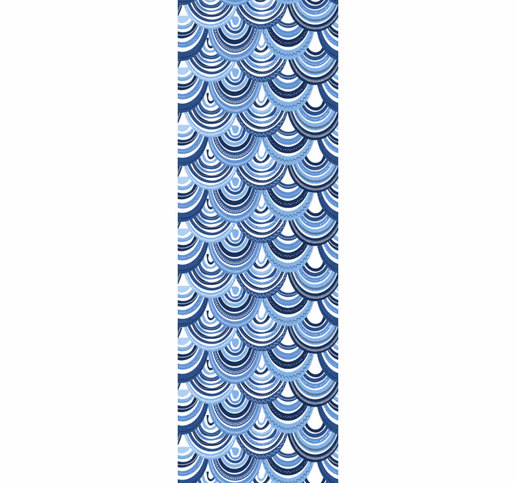 Estor enrollable textura patrones de ondas azules - TenVinilo