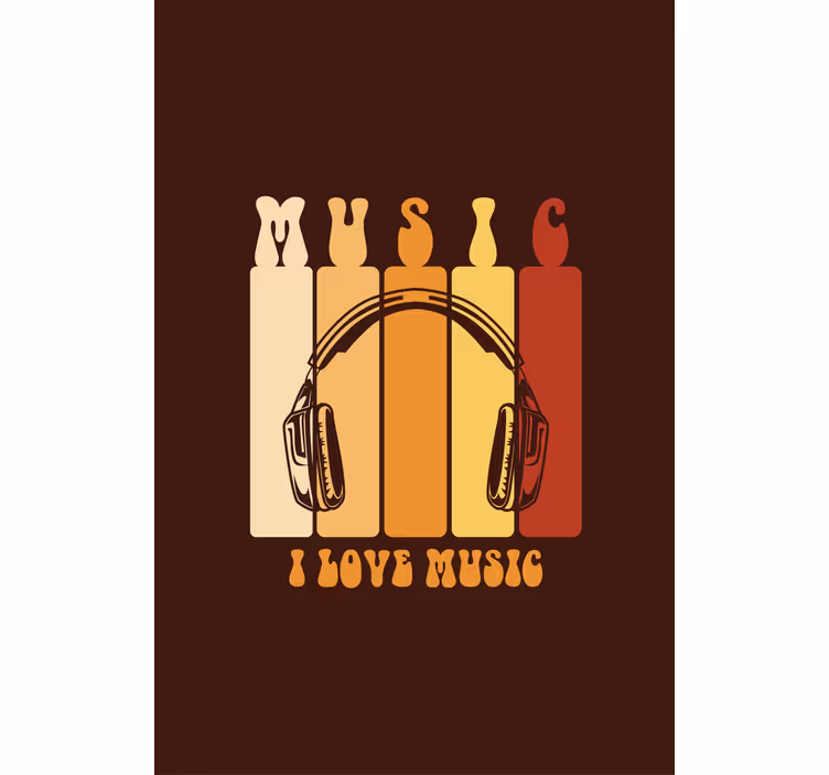 Estor enrollable frase diseño de auriculares de música - TenVinilo