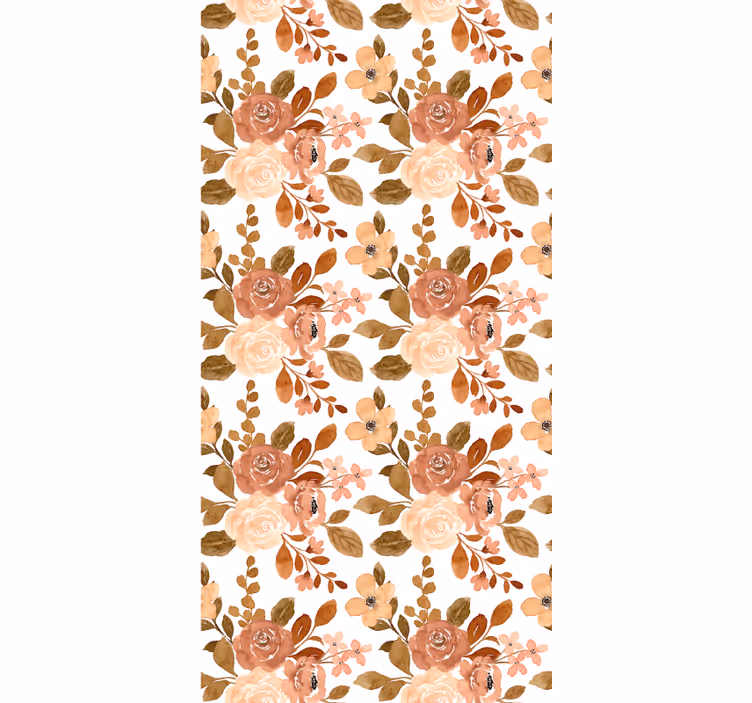 Estor estampado floral patrón romántico beige - TenVinilo