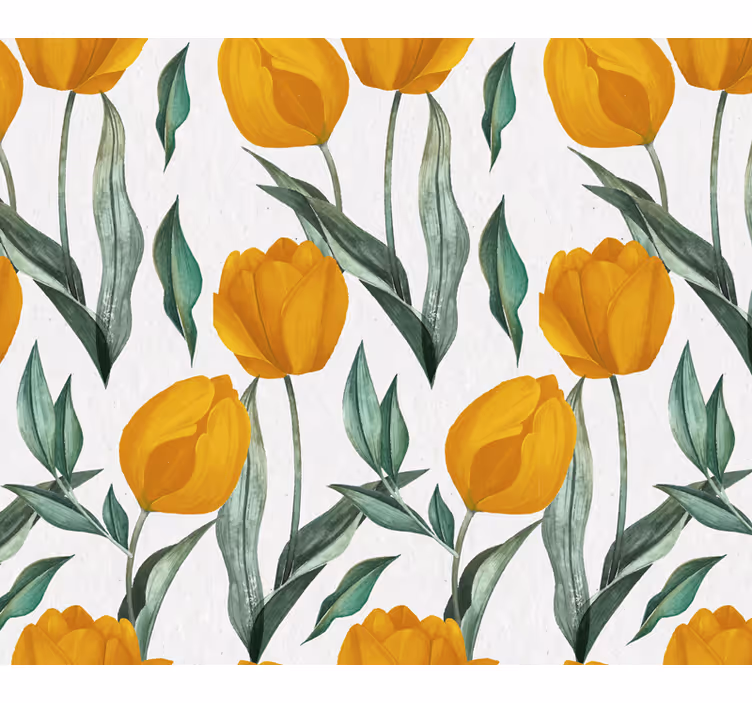 Estores enrollable flores flores de tulipán amarillo - TenVinilo