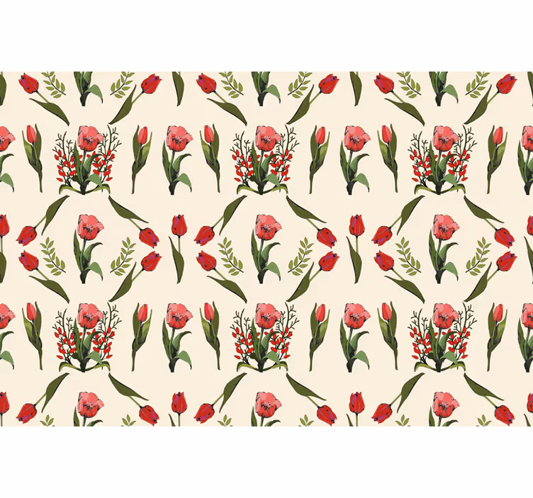 Estor estampado floral elegante arreglo beige - TenVinilo