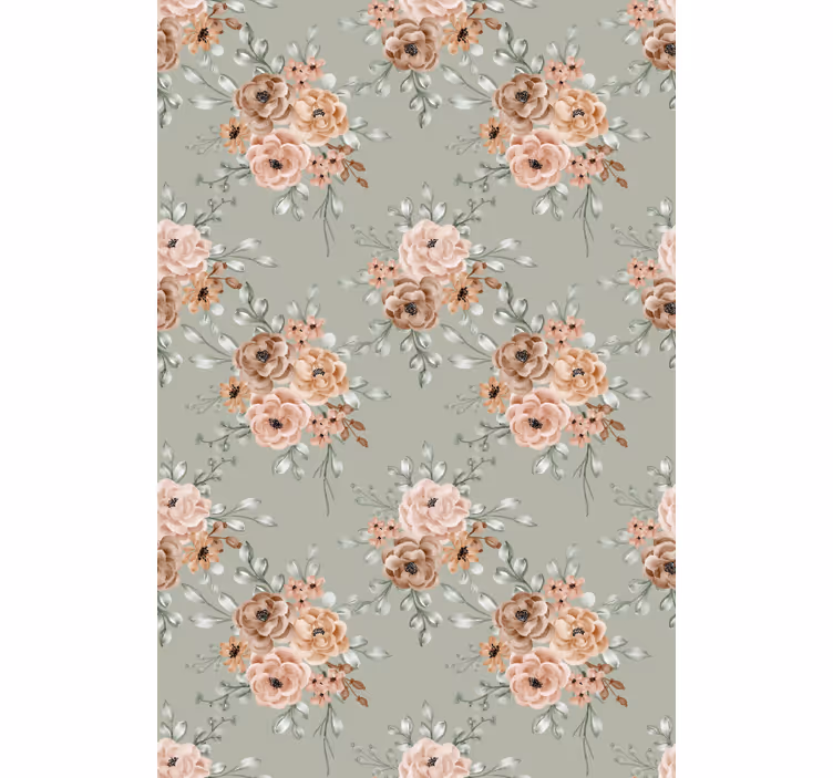 Estor estampado floral hermoso arreglo beige - TenVinilo
