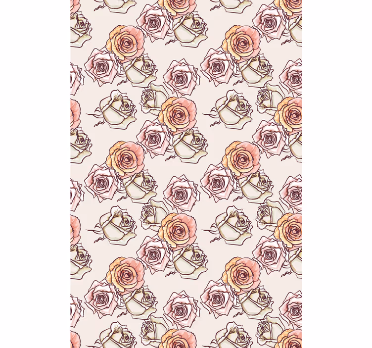 Estores enrollable flores patrón de ilustración de rosa - TenVinilo