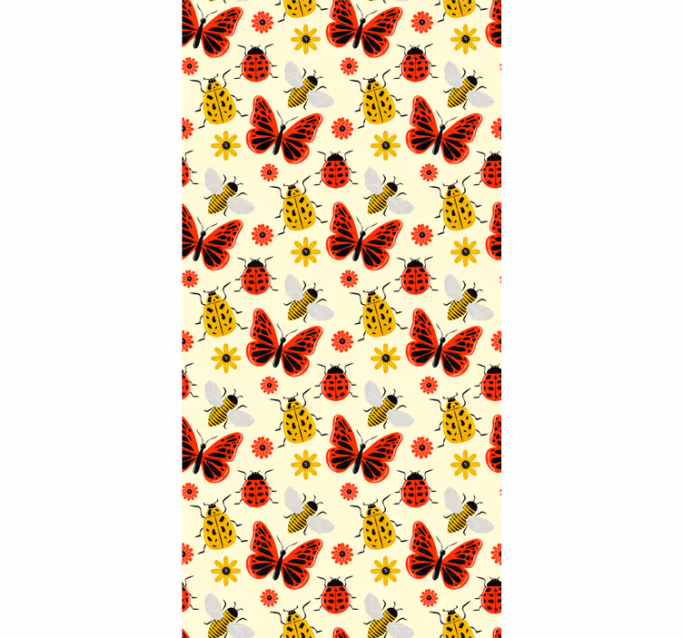 Estor enrollable mariposas abejas coloridas - TenVinilo