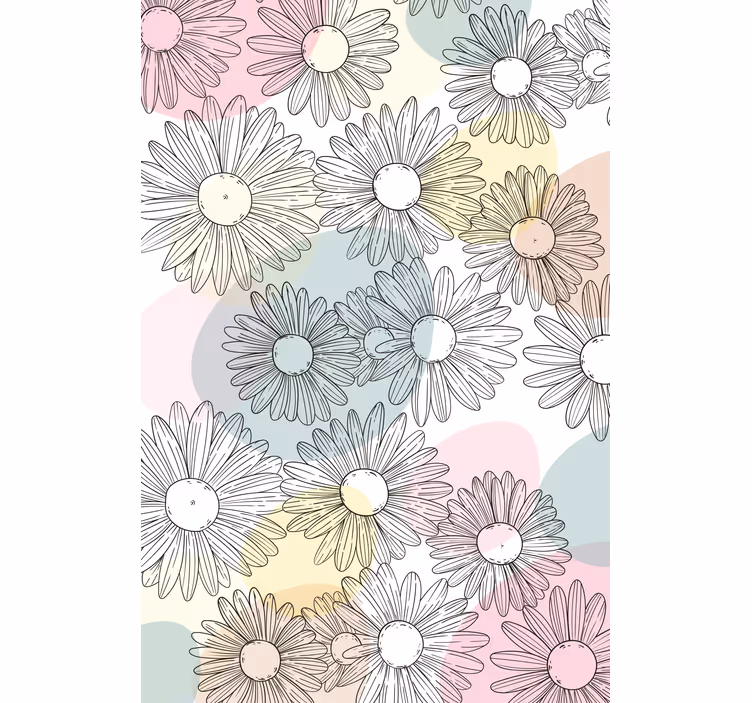 Estor estampado floral margaritas y tonos pastel - TenVinilo