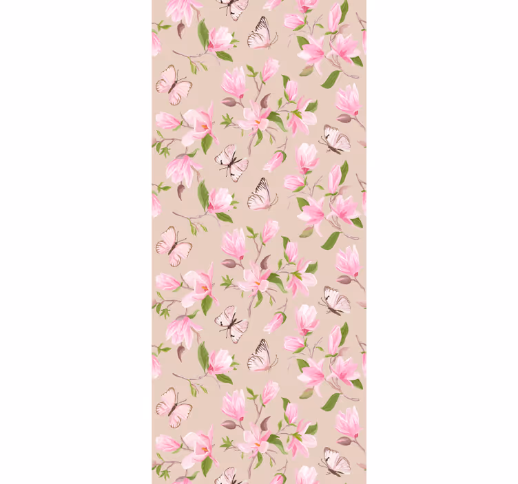 Estores enrollable flores delicadas mariposas florales - TenVinilo