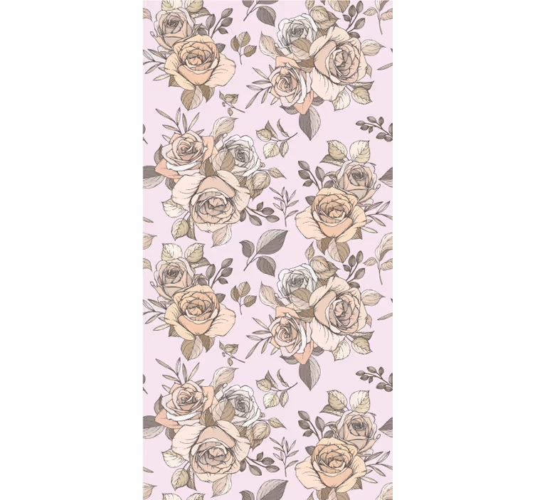 Estor estampado floral elegante motivo de rosa - TenVinilo